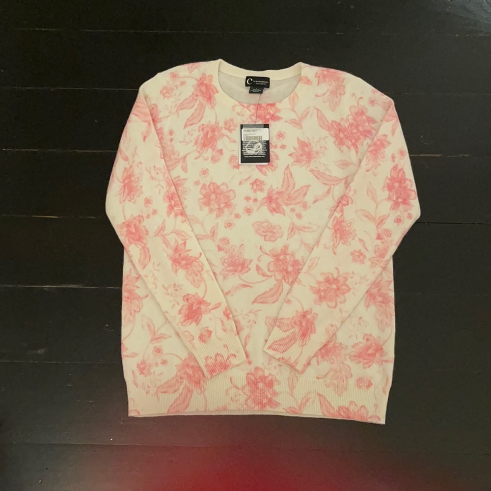 2ply soft Cashmere Floral sweater L $198
